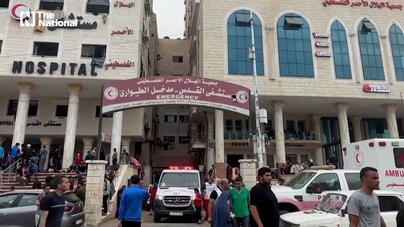 The Palestinian Red Crescent's Al Quds hospital has gone out of service on Sunday, November 12, 2023. Reuters 