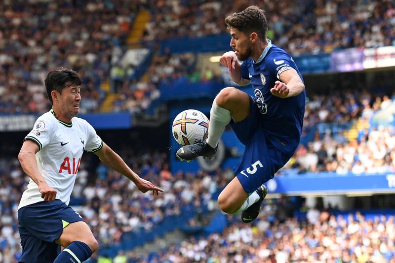 Jorginho - 7.5: Dominant in midfield for the most part, however, his ill-timed drag-back in his own box gifted Spurs possession which resulted in the equaliser. Subbed off after the equaliser. AFP