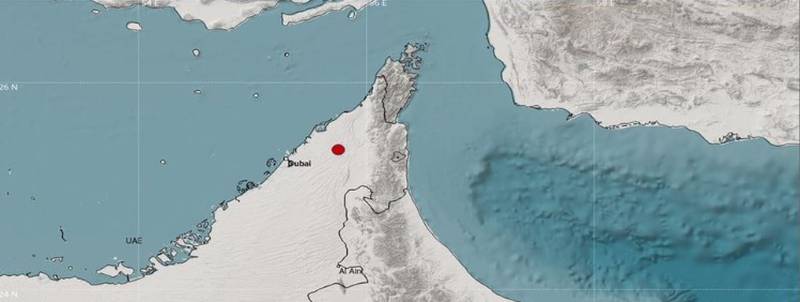 A minor earthquake took place in Al Bataeh, Sharjah, on Saturday. Photo: NCM