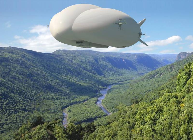 The Lockheed airship is helped aloft by helium gas bladders, but needs forward momentum to stay airborne. Courtesy Lockheed Martin