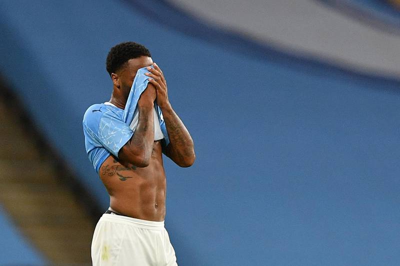 Manchester City midfielder Raheem Sterling at the end of the game. AFP