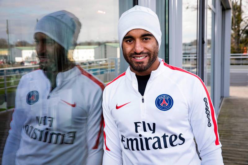 (FILES) In this file photo taken on February 8, 2017, Paris Saint-Germain's (PSG) Brazilian midfielder Lucas Moura poses for a photograph at the Camp des Loges training centre in Saint-Germain-en-Laye, west of Paris.
Brazil winger Lucas Moura has joined Tottenham Hotspur from Paris Saint-Germain on a contract until 2023, the English Premier League club announced on Wednesday's transfer deadline day. / AFP PHOTO / GEOFFROY VAN DER HASSELT