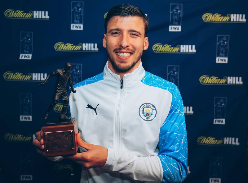 Manchester City defender Ruben Dias has been voted the Football Writers’ Association’s Footballer of the Year. PA
