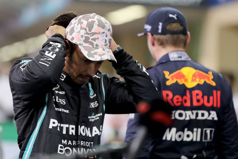 Lewis Hamilton after finishing second behind Max Verstappen in qualifying. AFP