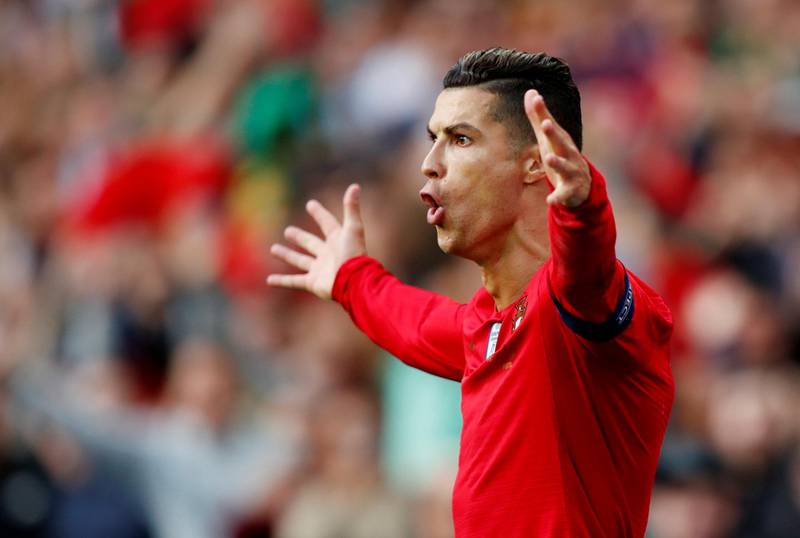 Ronaldo celebrates finding the net for his and Portugal's opening goal. Reuters