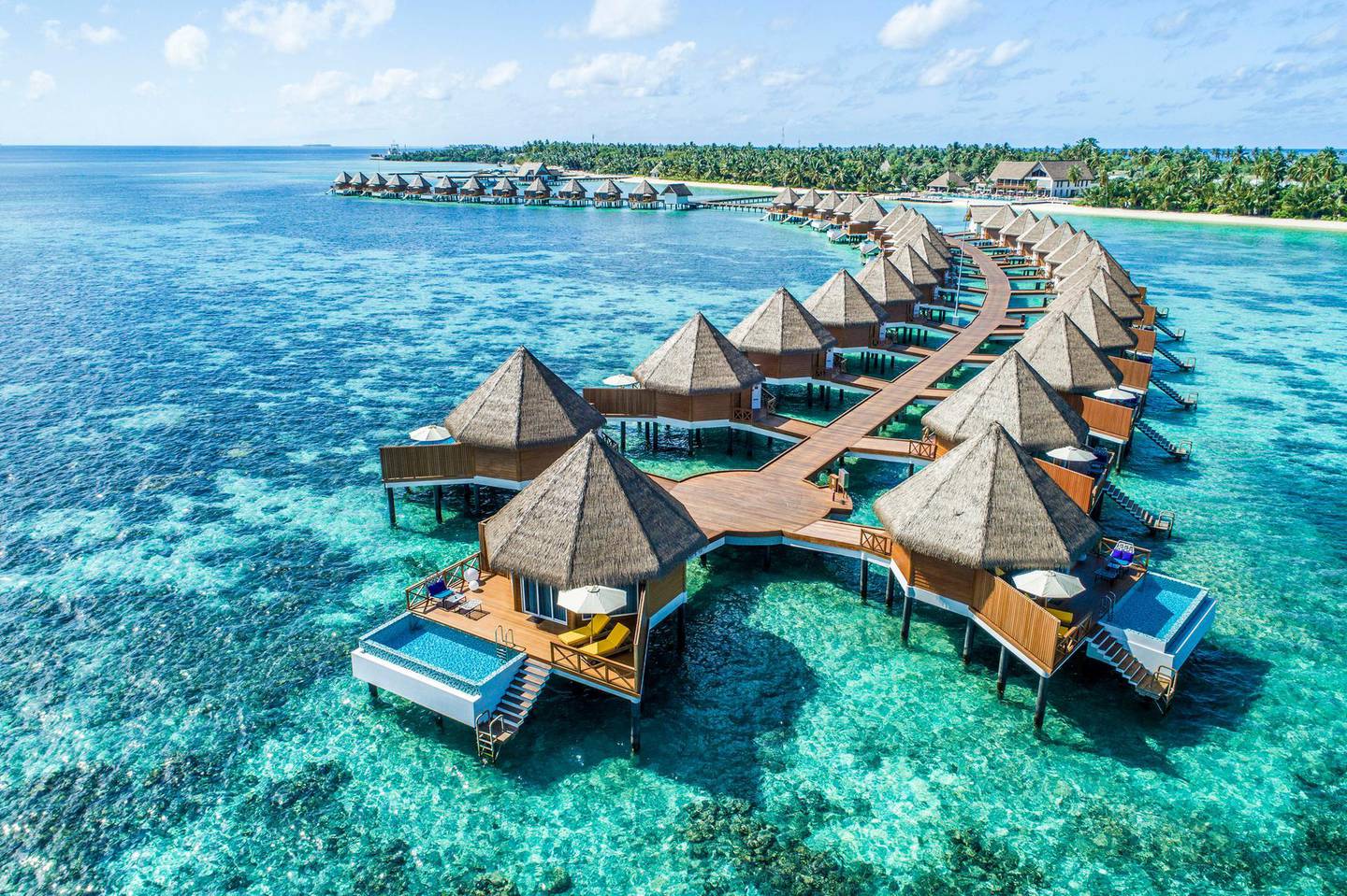Over-water villas at the new Mercure Maldives Koodoo. Mercure