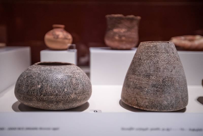 Soft-stone vessels dating to 2500-2000BCE, the middle Bronze Age