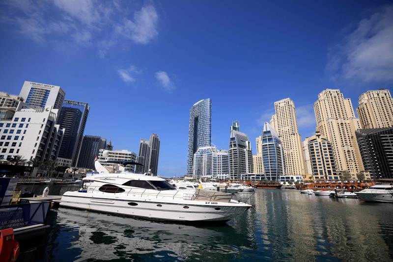Dubai Creek. The emirate's travel and tourism sectors reported a surge in activity last month, compared with January. AFP