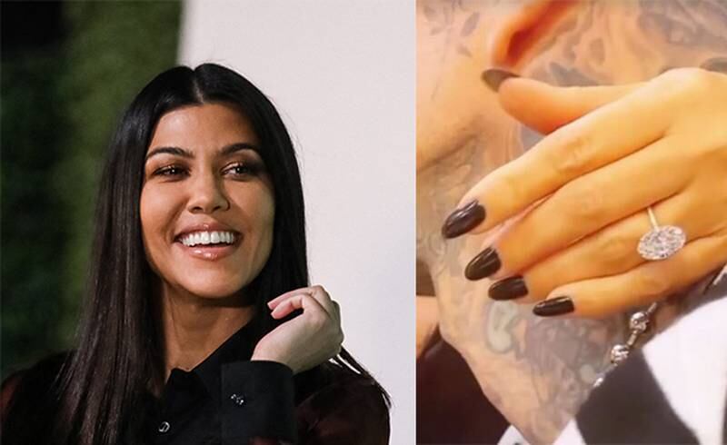 The diamond in Kourtney Kardashian's engagement ring is thought to be between eight and 10 carats
