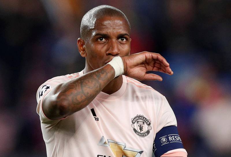 ASHLEY YOUNG: Age looks to be catching up with the 33-year-old full-back, whose eight-year spell at Old Trafford could come to an end this summer if United seek young blood. AFP
