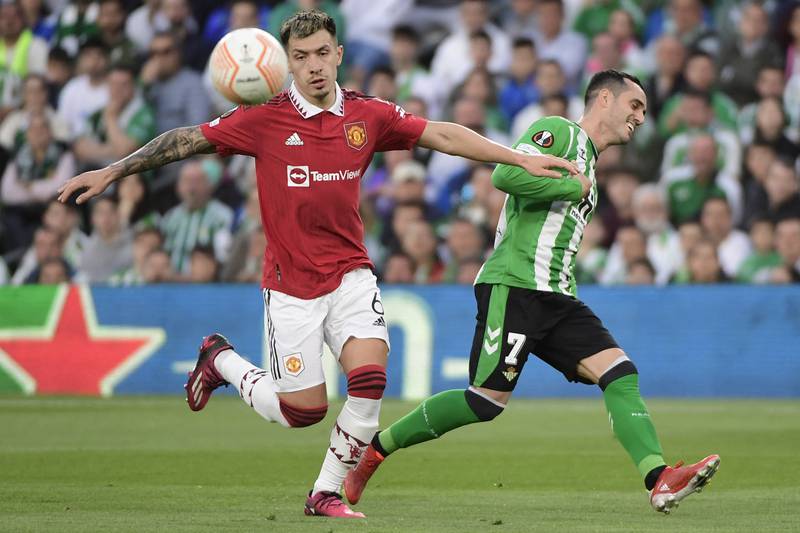 Lisandro Martinez - 7 Cut out a 13th minute Betis attack as the loud crowd sang ‘Yes we can!’ Positioned well to stop another green attack on 37 and performed well alongside Maguire.

AFP