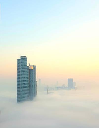 Alan Griffin (five months): I never expected a sea fog to shroud Abu Dhabi - the view from the 30th floor is incredible. Alan Griffin