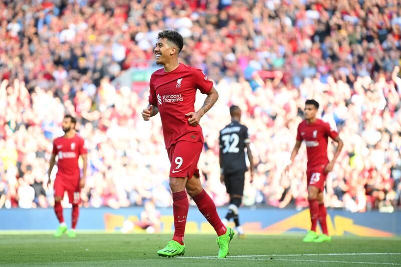 RF: Roberto Firmino (Liverpool). The star player of the week, the Brazilian scored twice and helped himself to three assists in Liverpool’s humiliation of Bournemouth. With Sadio Mane sold to Bayern Munich, Darwin Nunez serving a suspension, and Diogo Jota injured, Firmino showed Liverpool still have plenty of firepower. Getty