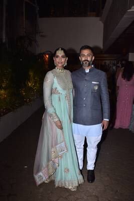 Sonam Kapoor with husband Anand Ahuja Rhea Kapoor's wedding. APH Images