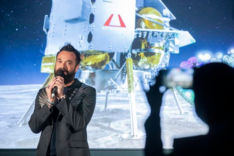 Sacha Jafri announced sending the first artwork to the Moon at a press conference at Expo 2020 Dubai on Wednesday, February 23. All photos by Antonie Robertson / The National