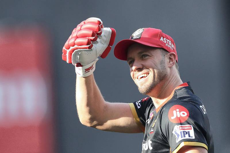 AB de Villiers of Royal Challengers Bangalore during match 6 of season 13 of the Dream 11 Indian Premier League (IPL) between Kings XI Punjab and Royal Challengers Bangalore held at the Dubai International Cricket Stadium, Dubai in the United Arab Emirates on the 24th September 2020.  Photo by: Ron Gaunt  / Sportzpics for BCCI