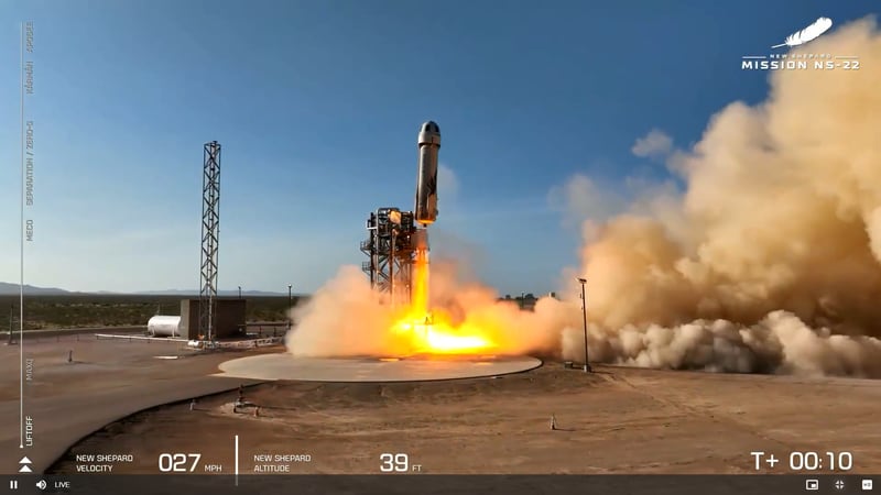 Blue Origin launched its sixth space tourism flight on August 4, sending Egyptian engineer Sara Sabry and five other passengers to the edge of space. Photo: Blue Origin