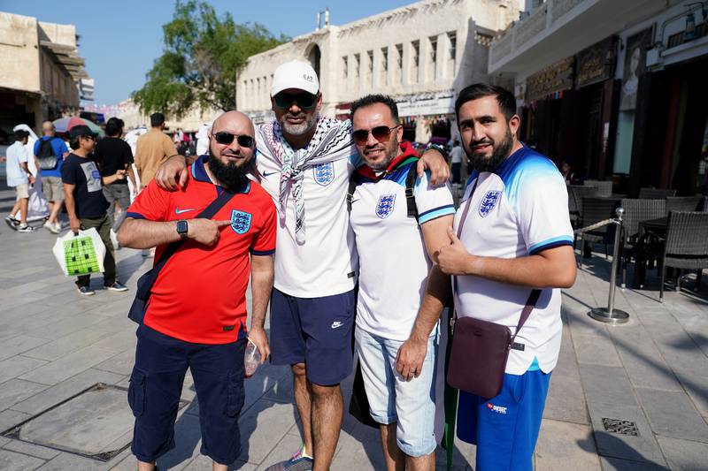 England fans in the Souq area of Doha. PA