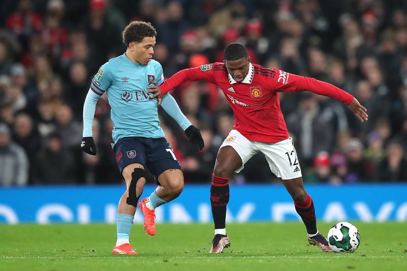 Tyrell Malacia - 7. Up against Burnley’s best player, Benson. Switched to right back when Shaw came on in front of the 62,000 crowd. His first game in over a month as he didn’t feature for Holland in Qatar. PA