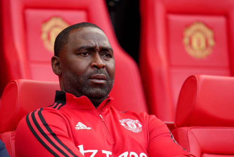 United's Andy Cole on the bench. PA
