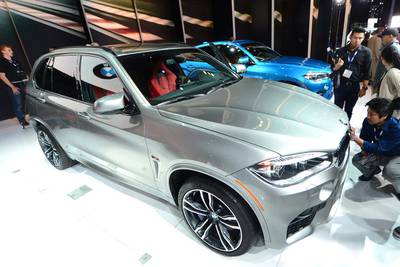 The newly unveiled BMW X5M on display. Frederic Brown / AFP


