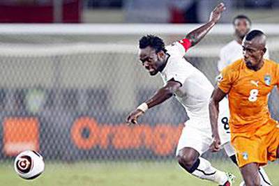 Michael Essien, left, played for Ghana against Ivory Coast but has since suffered a knee injury.