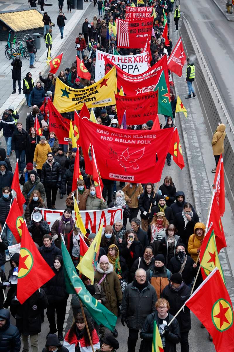 Protests took place in Sweden against its application to join Nato. EPA