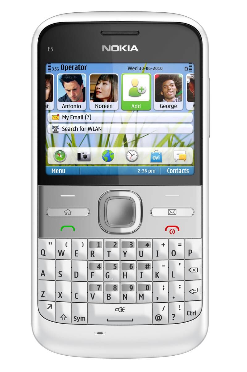The Nokia E5 is the fourth most popular handset with a 3 per cent share. Courtesy: Nokia