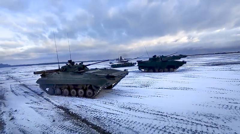 Russian and Belarus troops held joint combat training at firing ranges in Belarus as tensions remain high under the looming threat of war with Ukraine. AP Photo