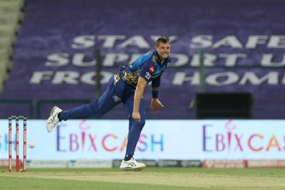 James Pattinson of Mumbai Indians bowls during match 13 of season 13 of the Indian Premier League (IPL) between the Kings XI Punjab and the Mumbai Indians at the Sheikh Zayed Stadium, Abu Dhabi  in the United Arab Emirates on the 1st October 2020.  Photo by: Vipin Pawar  / Sportzpics for BCCI
