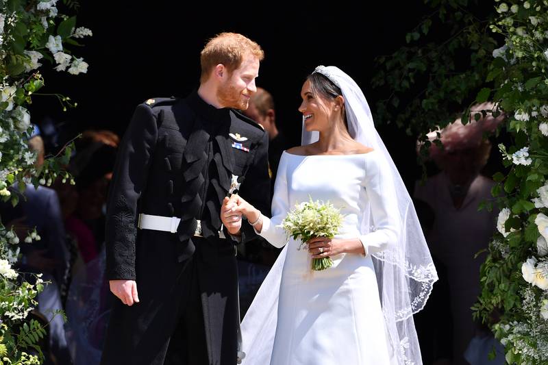 Prince Harry and Meghan on their wedding day in May 2018. Getty Images