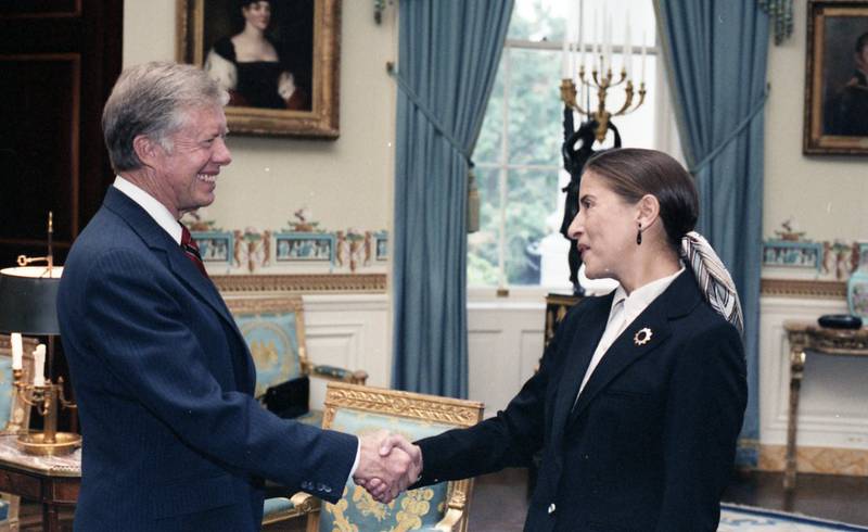 Former US president Jimmy Carter was the first to welcome Ginsburg into the White House. Photo: US National Archives