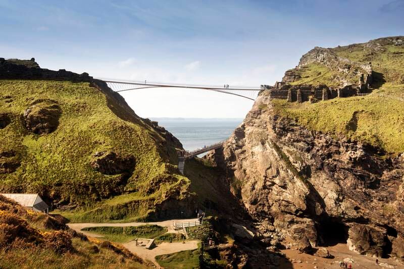 Tintagel Castle Footbridge for English Heritage by Ney & Partners and William Matthews Associates is described by Riba as 'more than a bridge'. Photo: Ney & Partners