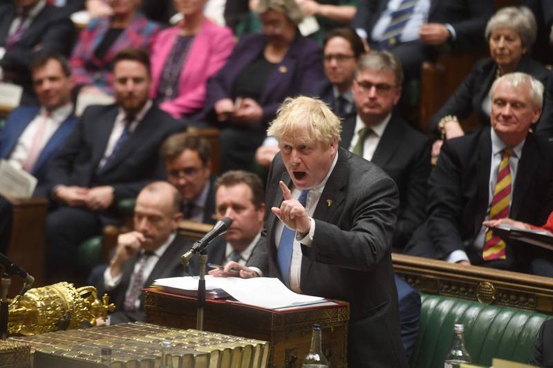 Britain's Prime Minister Boris Johnson will outline a new financial package for Ukraine in a video address to the parliament in Kyiv. AFP.