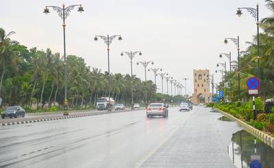 Wet driving conditions in Salalah
