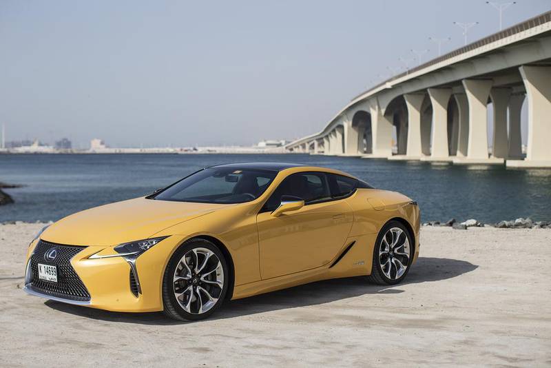 The Lexus LC 500h offers excellent fuel economy and styling that will attract attention, but at Dh395,000, it’s at the rarefied end of the scale. Mona Al Marzooqi / The National