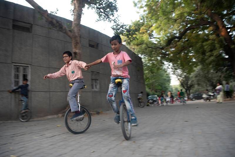 The youngsters learn the unicycle, juggling, hoopla, rings and globes