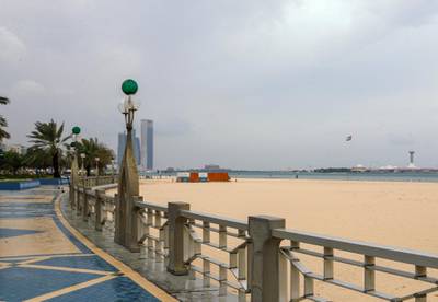 Abu Dhabi, United Arab Emirates, January 11, 2020.  Abu Dhabi rains.  Corniche.Victor Besa / The National