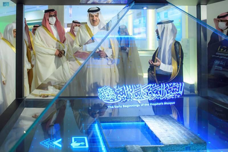Prince Faisal bin Salman bin Abdulaziz, governor of Madinah region, opens the 'Architecture of Prophet's Mosque' exhibition in Madinah, Saudi Arabia. All photos: SPA
