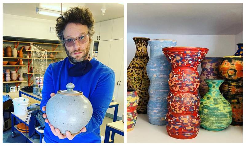 Seth Rogen has been working on his pottery for about two years, starting with a collection of ashtrays. Instagram