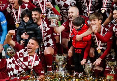 Andres Iniesta clinched his first, and only, piece of silverware with Vissel Kobe by leading the club to the Emperor's Cup in January 2020. Reuters