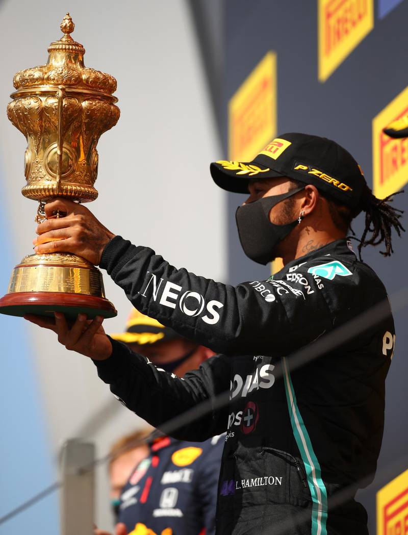 Formula One driver Lewis Hamilton of Mercedes after wining the British GP. EPA