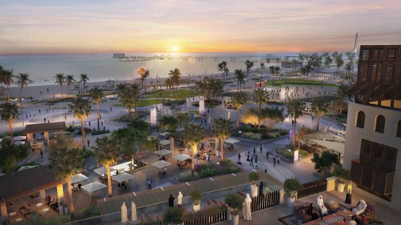 The development's beach and promenade. Photo: Jeddah Central Project