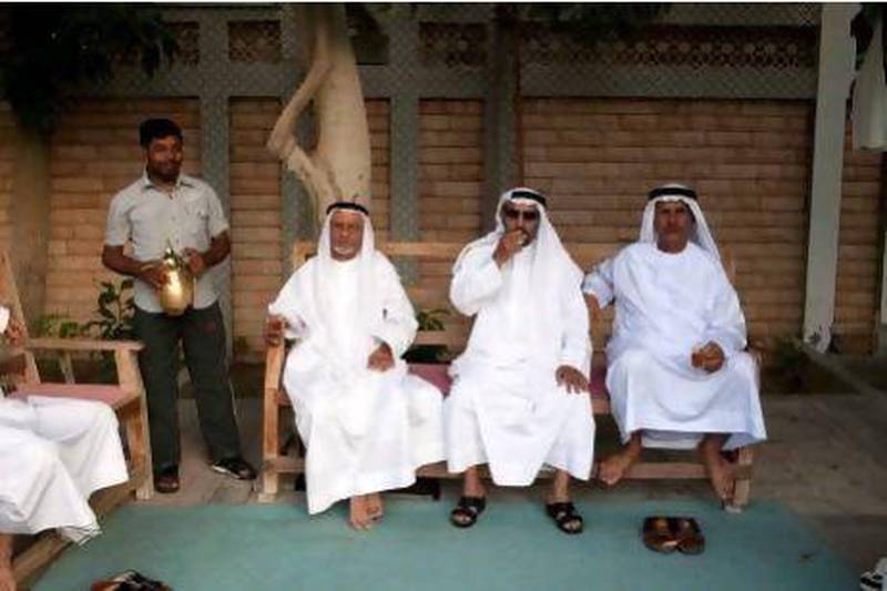 Members of the Al Za’abi tribe gather daily in separate majlises to socialise and have fun. The men of the tribe first arrived in 1969 when the area now known as Al Za’ab was just desert.
