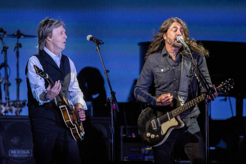 Paul McCartney and Dave Grohl also performed together at Glastonbury in June. AP