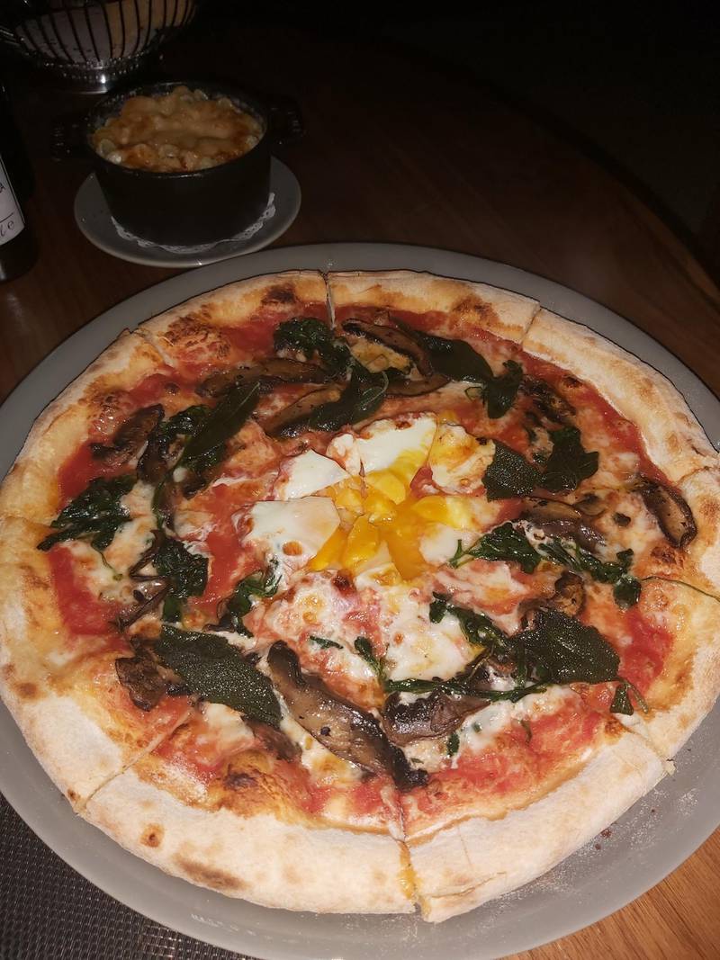 Al funghi pizza at Marco's New York Italian