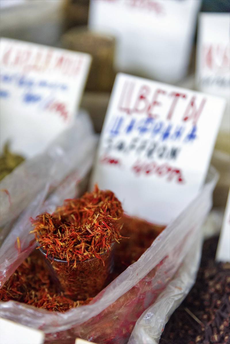 Saffron for sale in Kazakhstan. Nick Walton