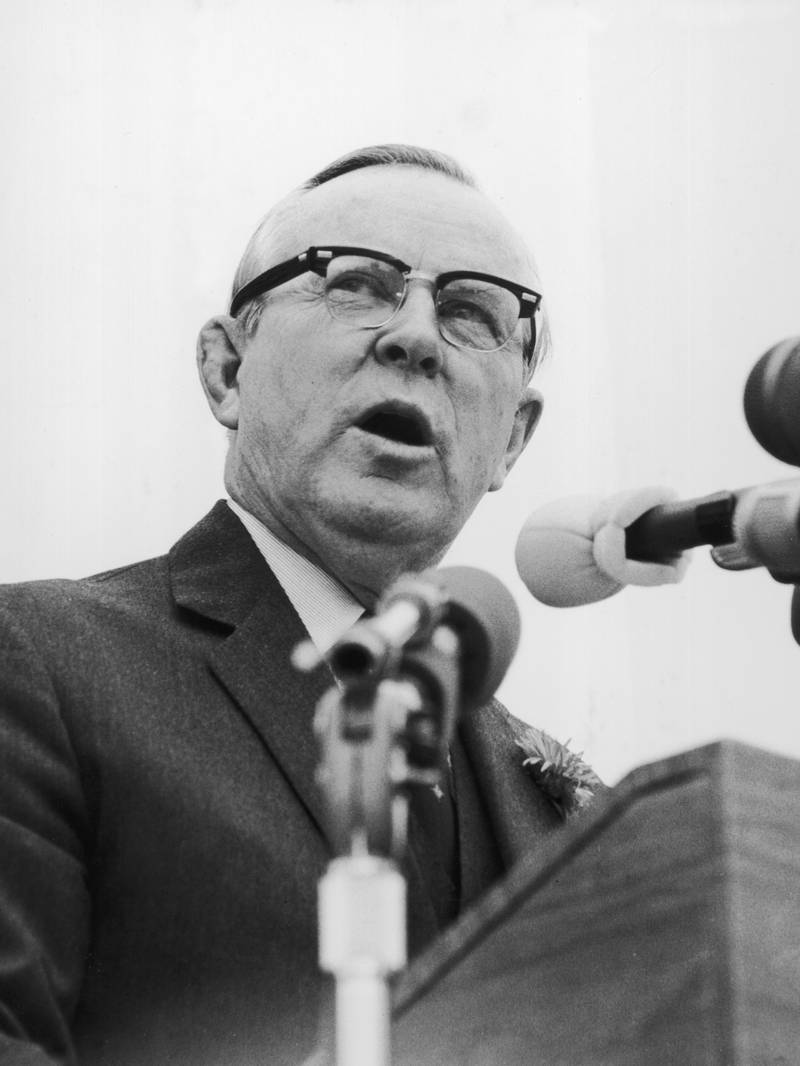 1957. Canadian politician Lester Bowles Pearson was awarded 'for his crucial contribution to the deployment of a United Nations Emergency Force in the wake of the Suez Crisis'. Getty Images