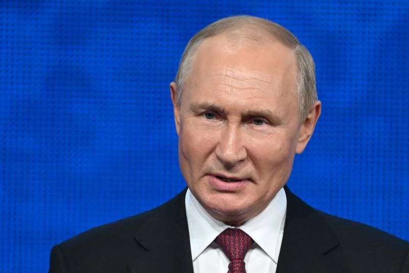 Russian President Vladimir Putin at the Kremlin in Moscow, Russia, on Tuesday.  Sputnik / Kremlin Pool / AP