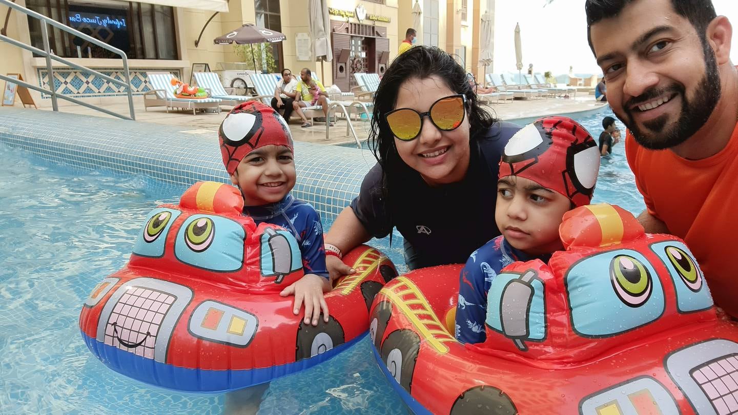 Biswajeet Behura has trained his twin sons Vihaan and Avyaan Behura, 4, to socially distance, which he believes will hold them in good stead as they start school for the first time